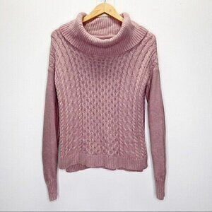 American Eagle Mauve Pink Cable Knit Sweater Sz XS